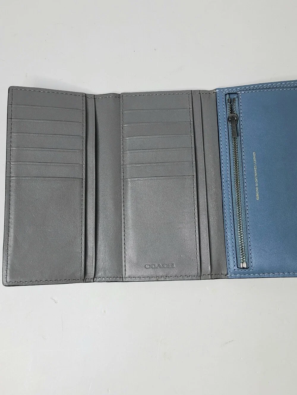 Coach 1941 Genuine Glove Tanned Leather Slim Trifold Wallet